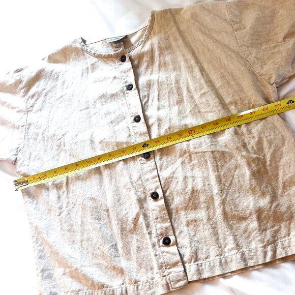 Mishi Wearable Linen Blend Natural Button Jacket boxy Lagenlook Large - Picture 6 of 9